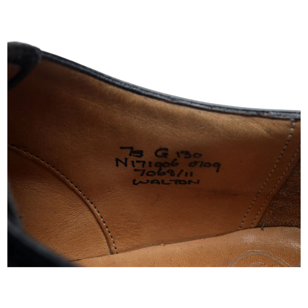 &#39;Walton&#39; Black Leather Brogues UK 7.5 G