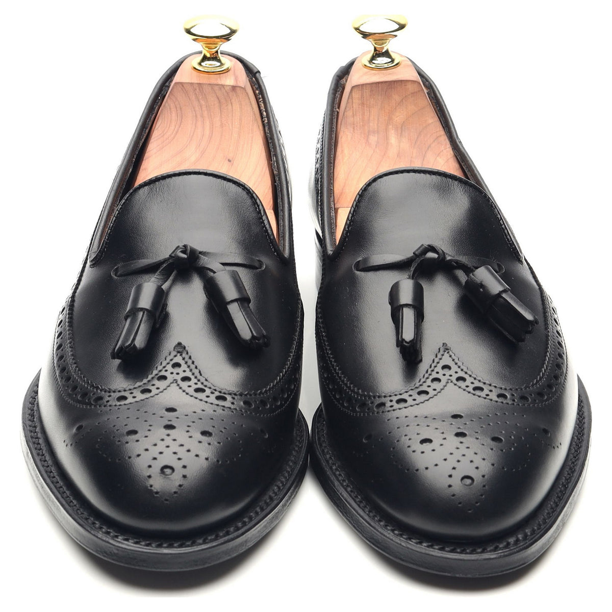 &#39;Frederik&#39; Black Leather Tassel Loafers UK 7 F
