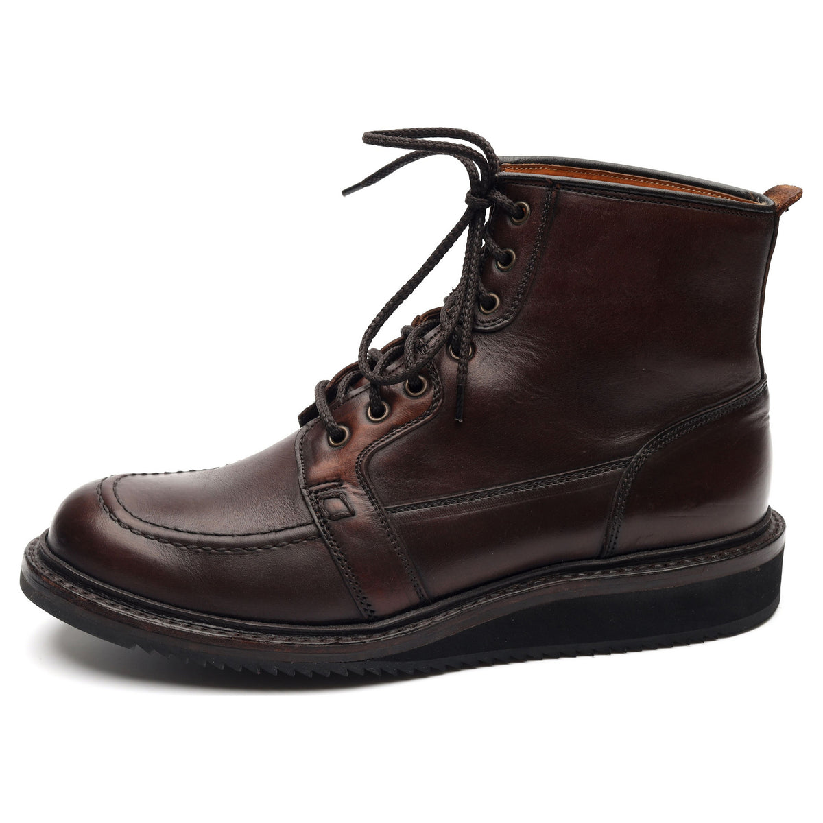 &#39;Gateshead&#39; Brown Leather Apron Boots UK 6 F