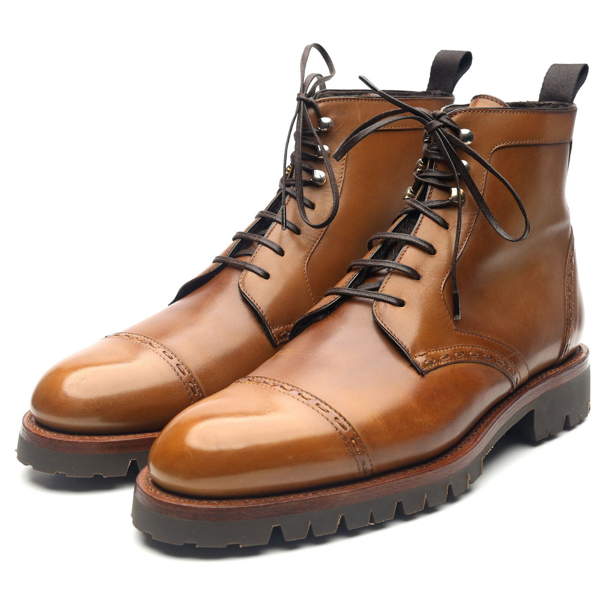 &#39;Aspen&#39; Tan Brown Leather Shearling Boots UK 7 E