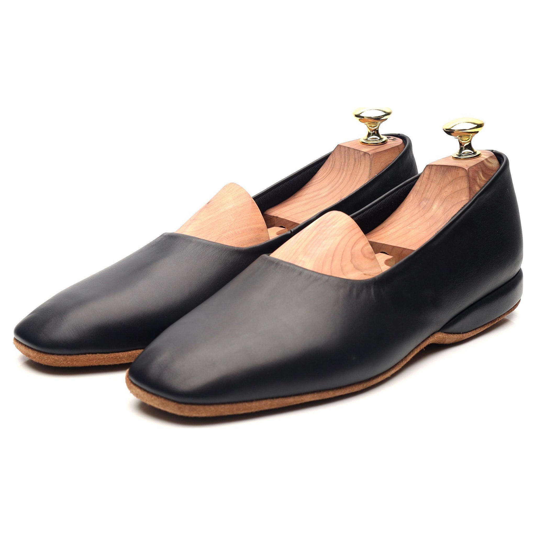 Brooks brothers leather online slippers