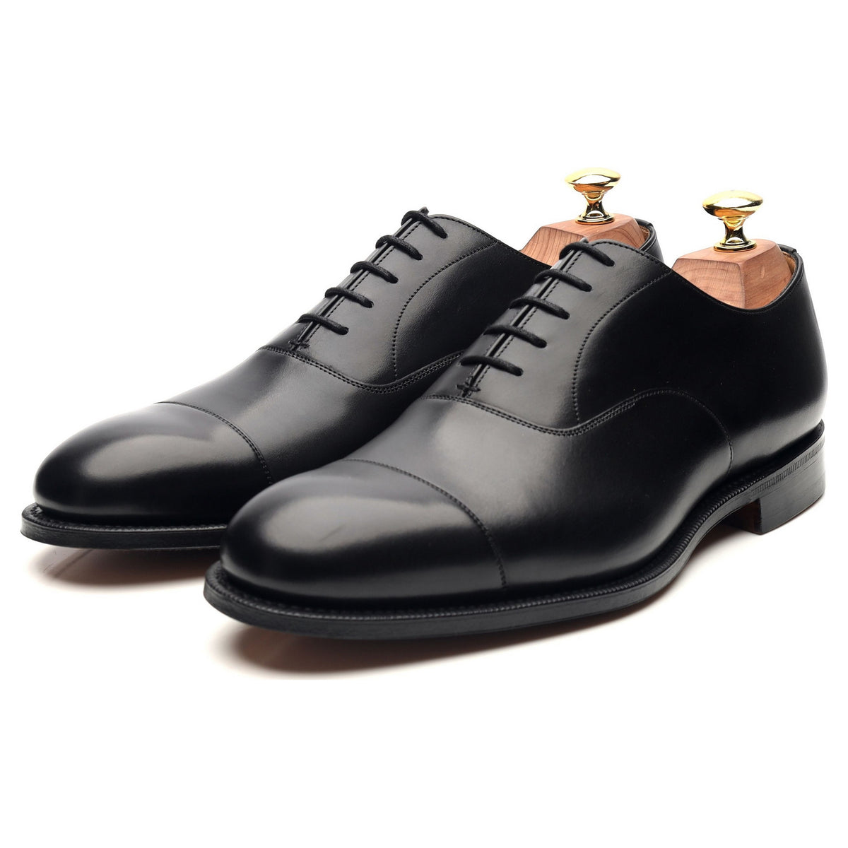&#39;Consul&#39; Black Leather Oxford UK 8 F