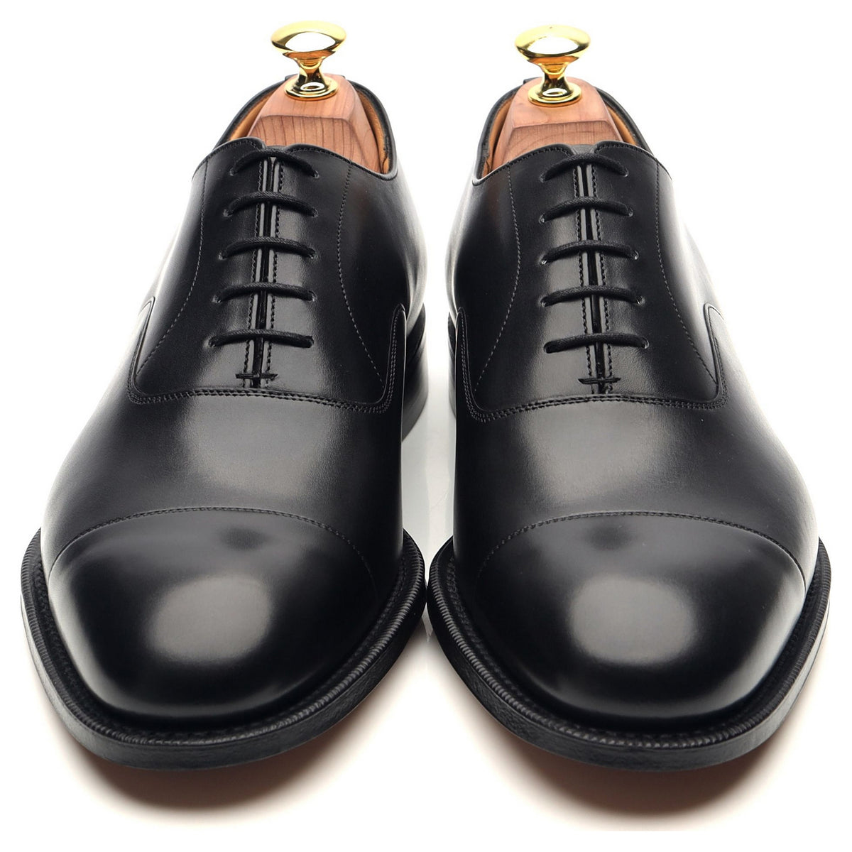 &#39;Consul&#39; Black Leather Oxford UK 8 F