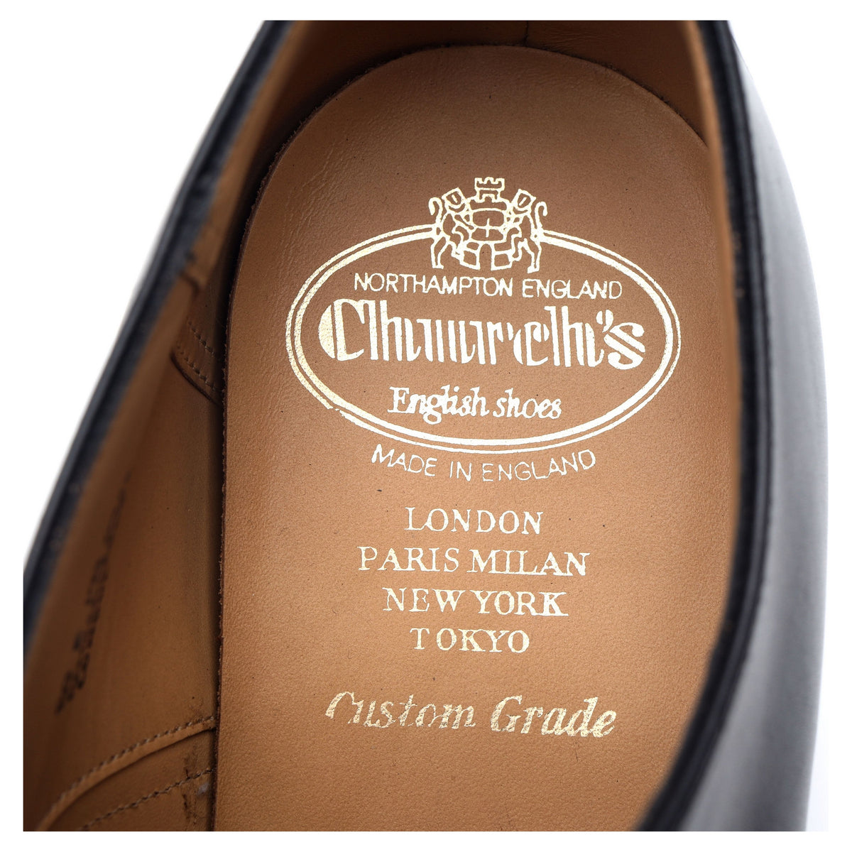 &#39;Consul&#39; Black Leather Oxford UK 8 F