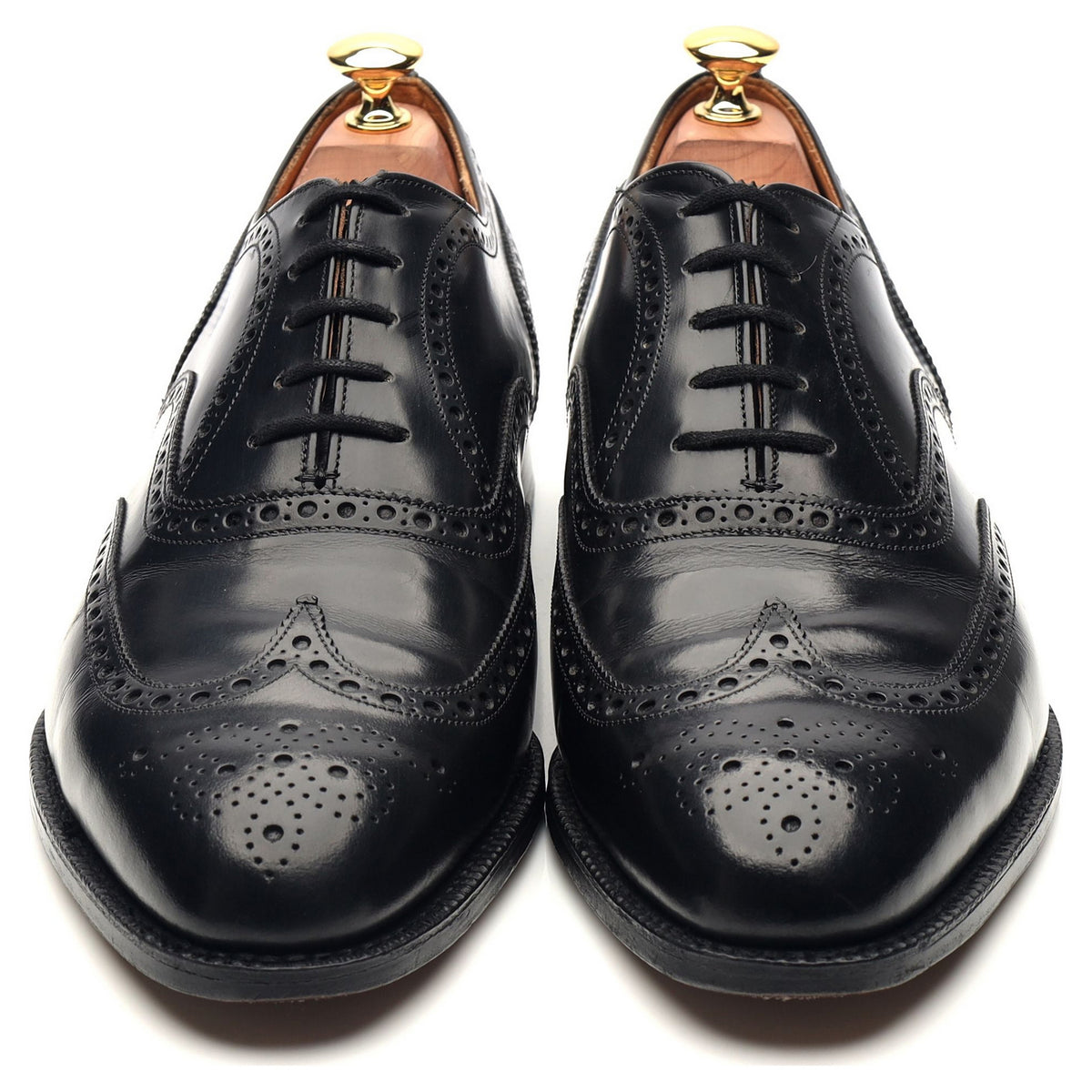 &#39;Hickstead&#39; Black Leather Brogues UK 9.5 F