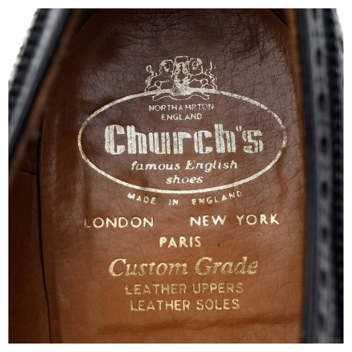 &#39;Hickstead&#39; Black Leather Brogues UK 9.5 F