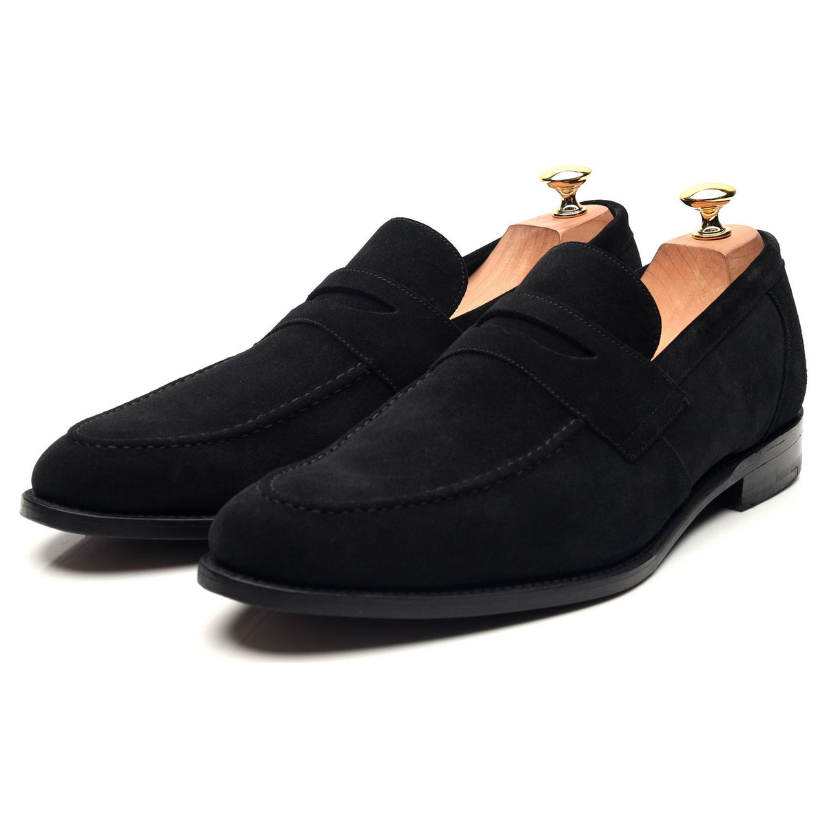 &#39;Warner&#39; Black Suede Loafers UK 10 F