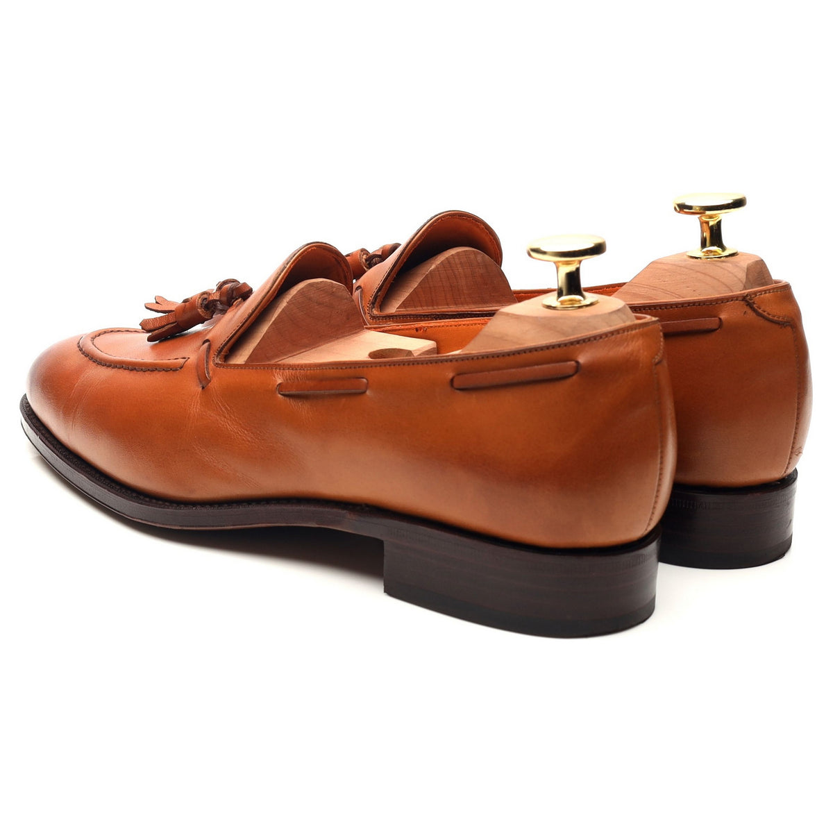 Women&#39;s &#39;1120&#39; Tan Brown Leather Tassel Loafers UK 5 EE