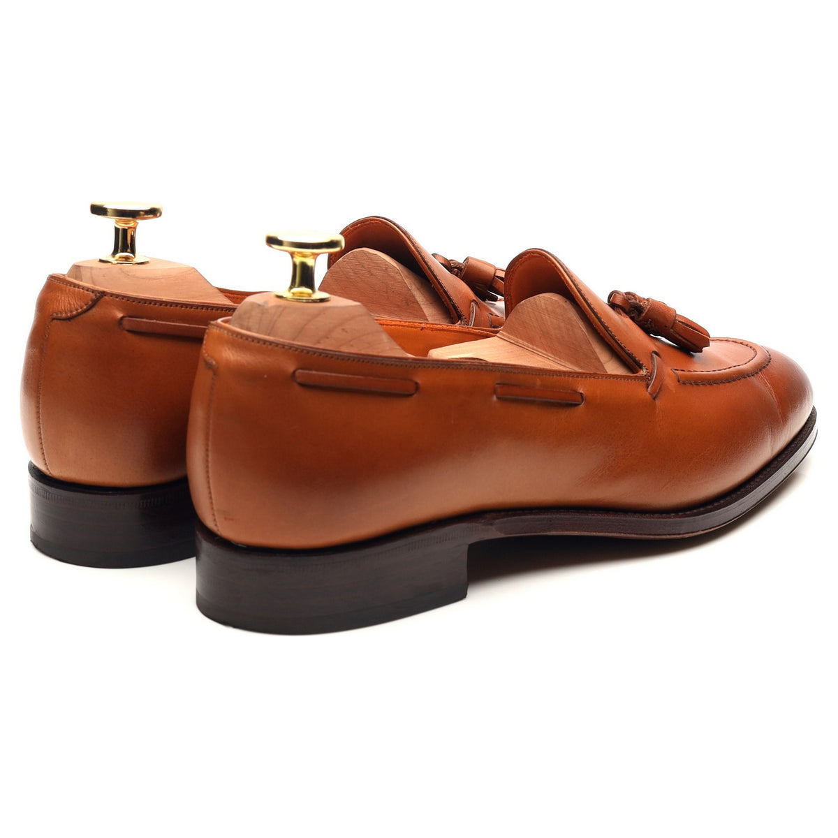 Women&#39;s &#39;1120&#39; Tan Brown Leather Tassel Loafers UK 5 EE