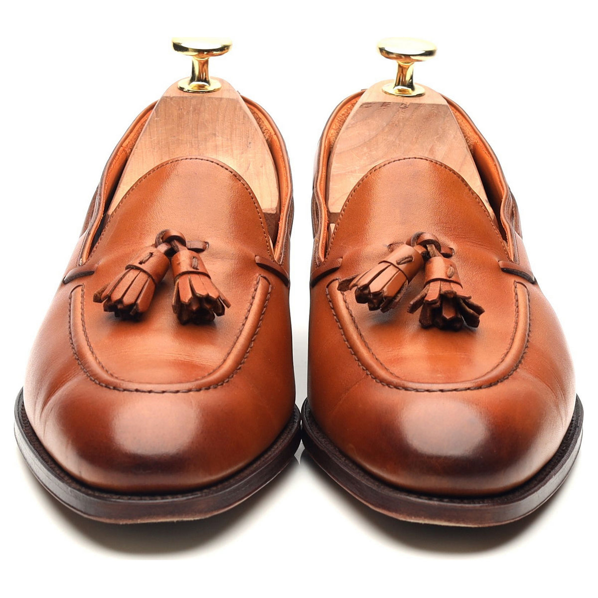 Women&#39;s &#39;1120&#39; Tan Brown Leather Tassel Loafers UK 5 EE