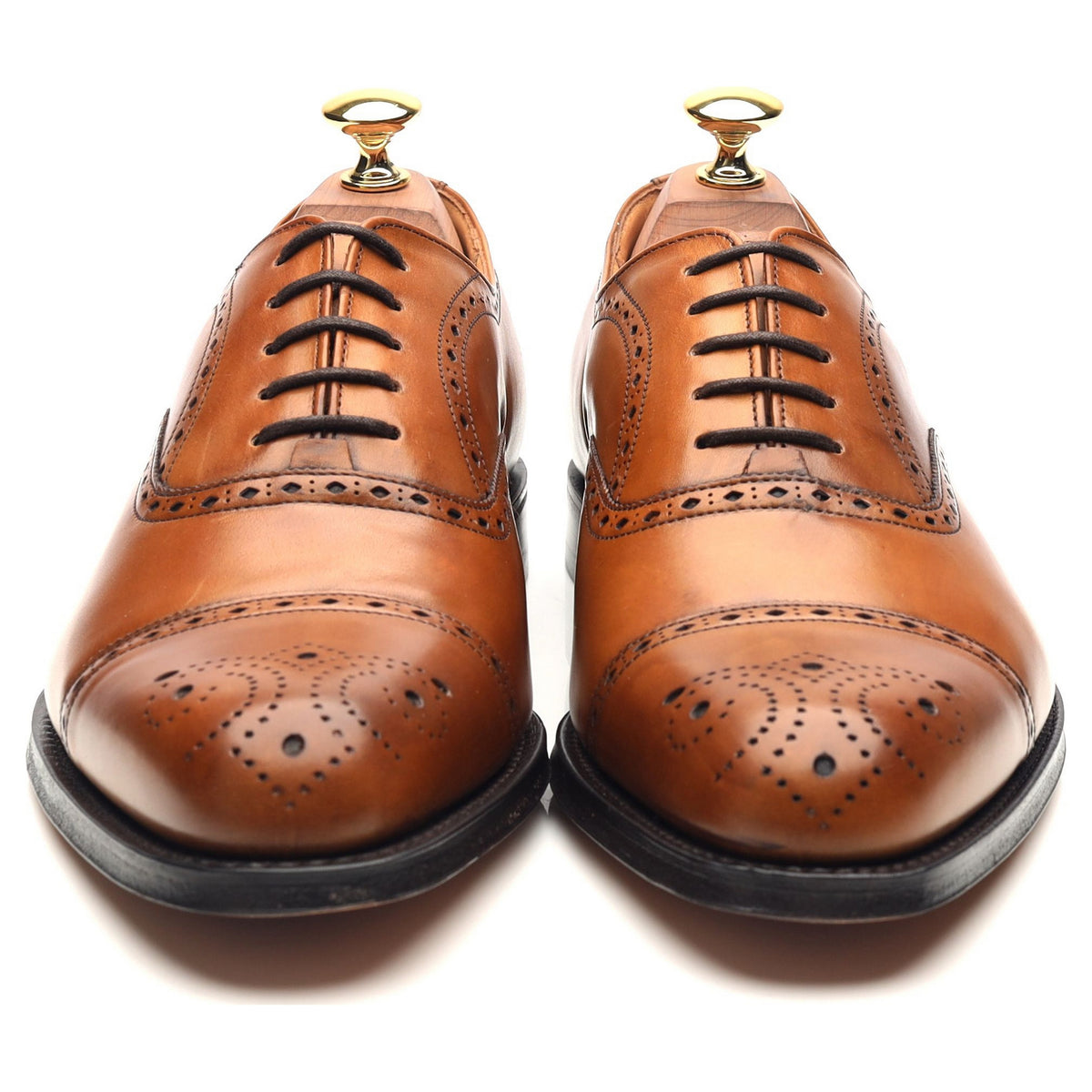 &#39;Rossmore 2&#39; Tan Brown Leather Oxford Semi Brogues UK 6 G