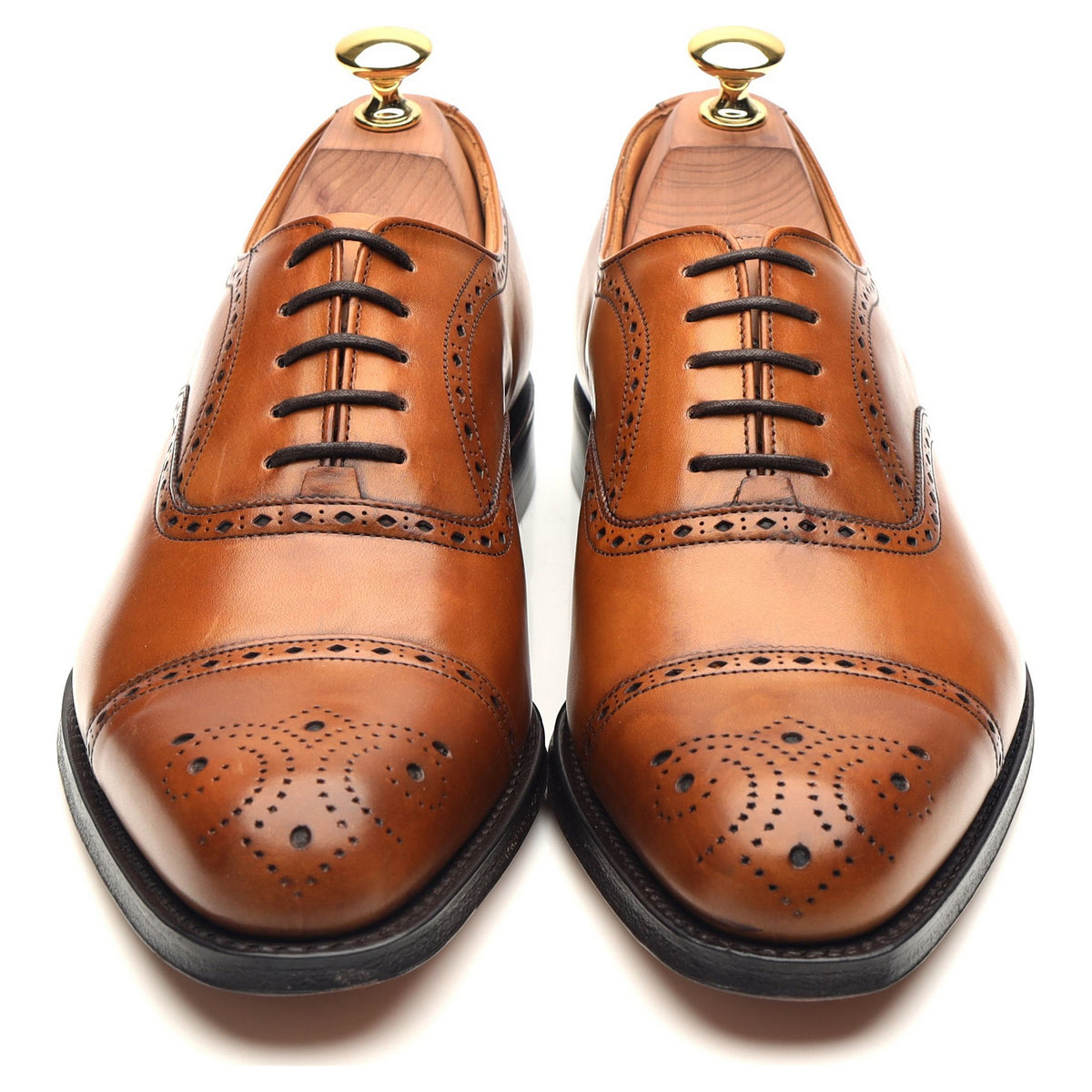 &#39;Rossmore 2&#39; Tan Brown Leather Oxford Semi Brogues UK 6 G