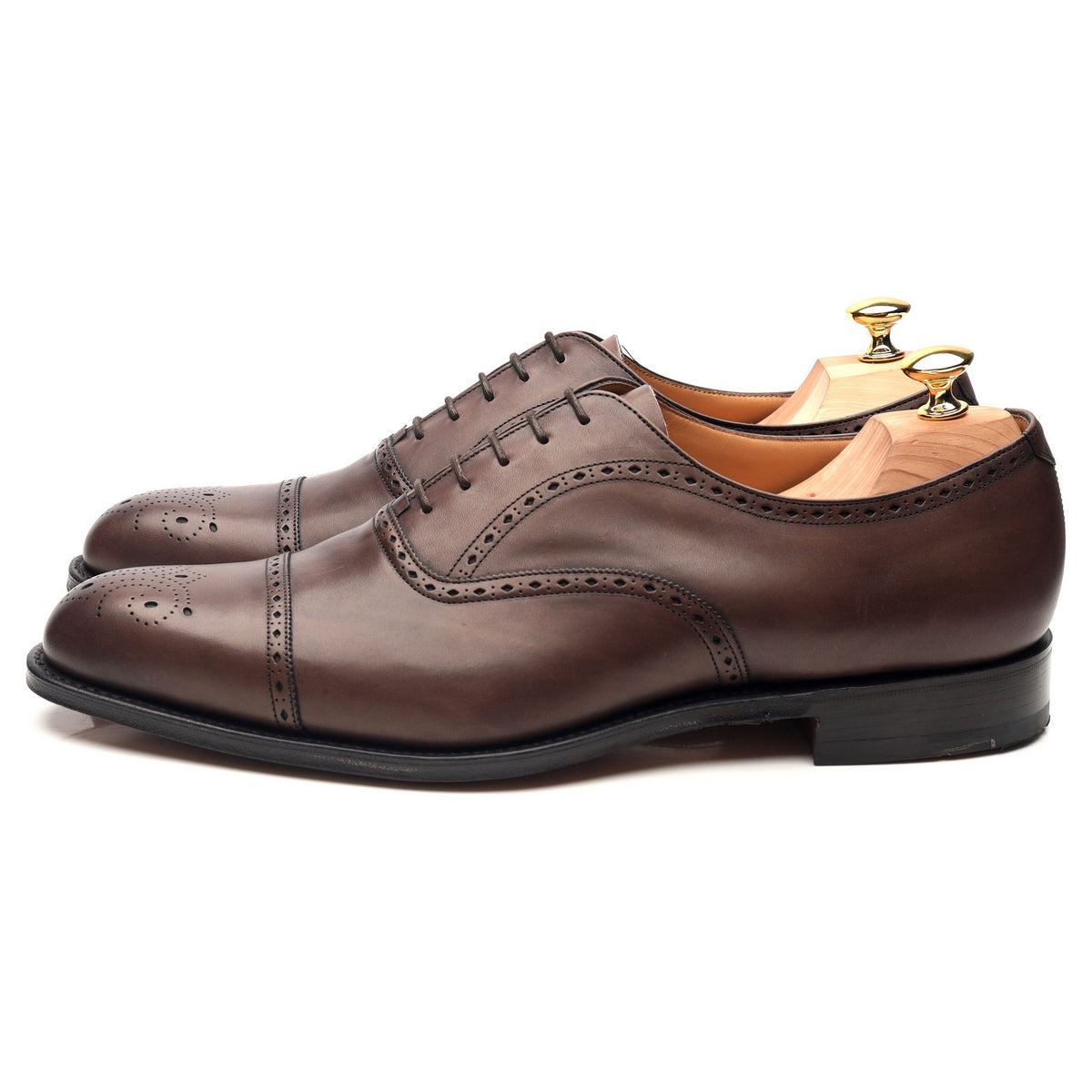 &#39;Rossmore 2&#39; Dark Brown Leather Oxford Semi Brogues UK 11 G