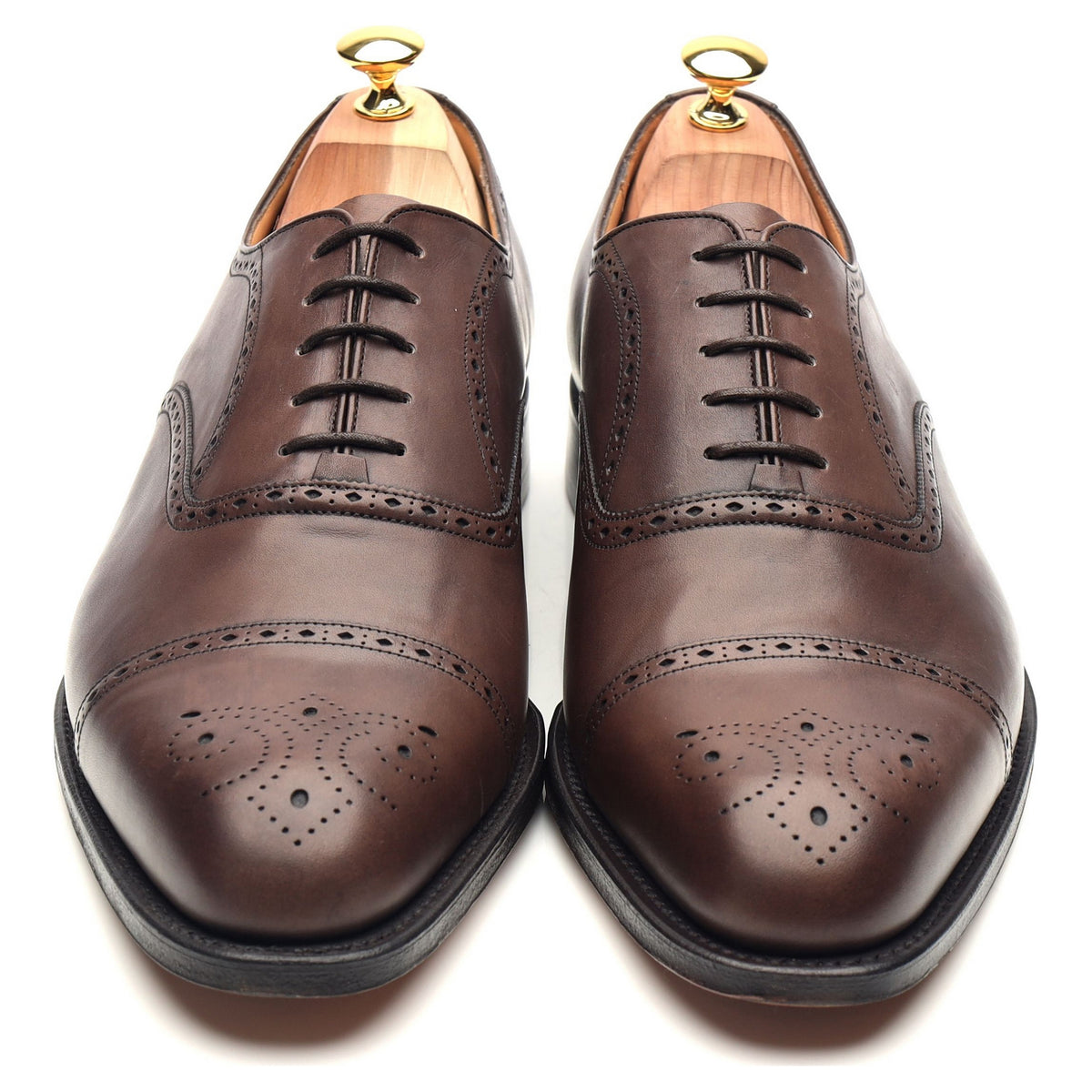 &#39;Rossmore 2&#39; Dark Brown Leather Oxford Semi Brogues UK 11 G