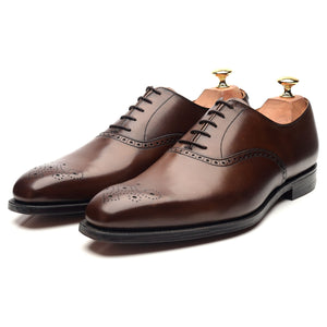 Edgware' Dark Brown Leather Oxford UK 9 E - Abbot's Shoes