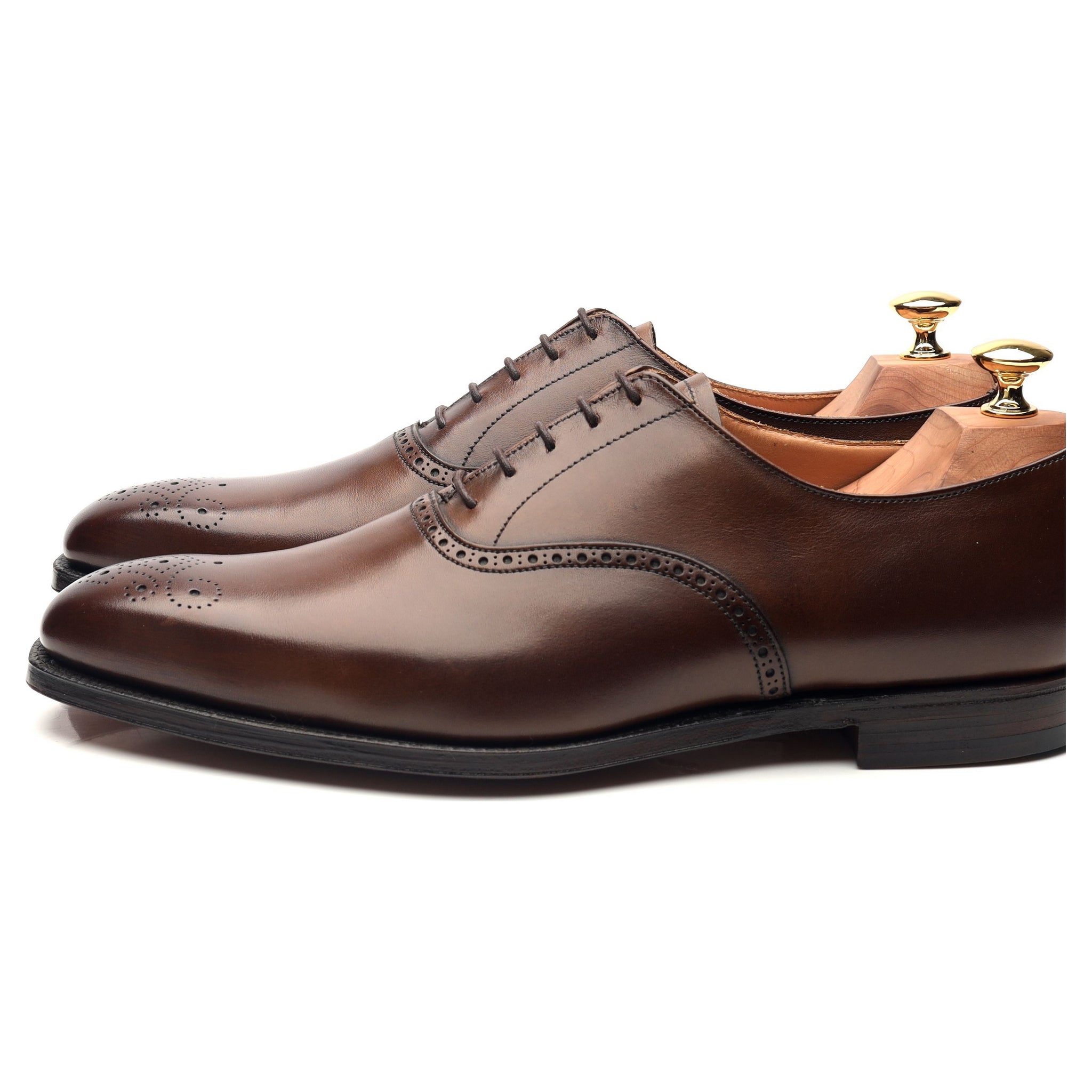 Edgware' Dark Brown Leather Oxford UK 9 E - Abbot's Shoes