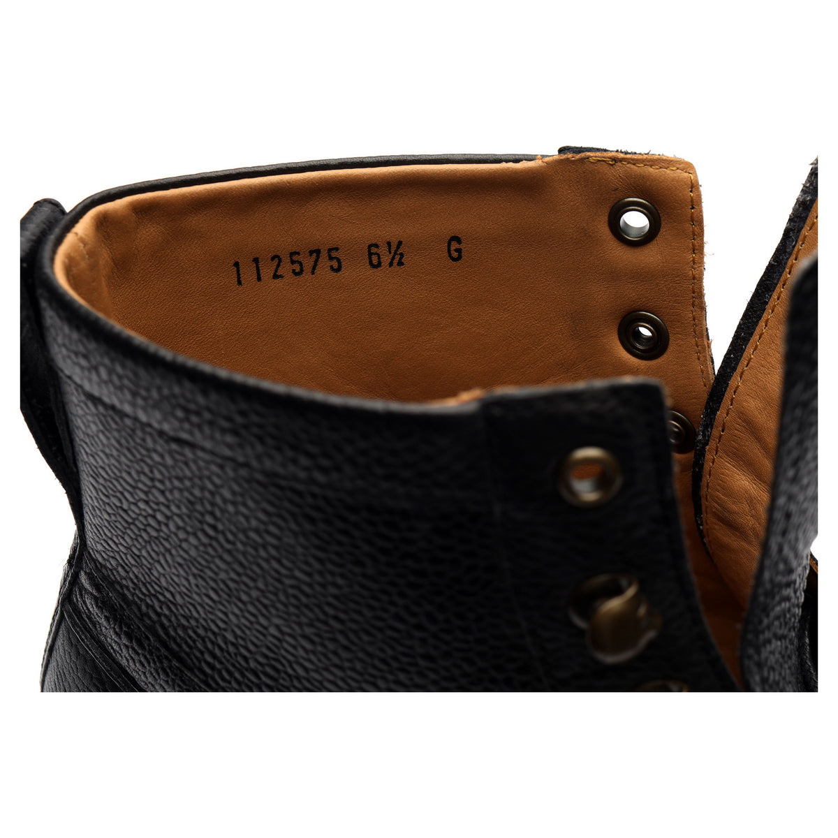 &#39;Rocco&#39; Black Leather Apron Boots UK 6.5 G