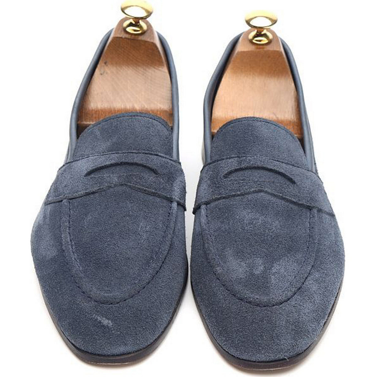 &#39;Toby&#39; Blue Suede Unlined Loafers UK 6 F