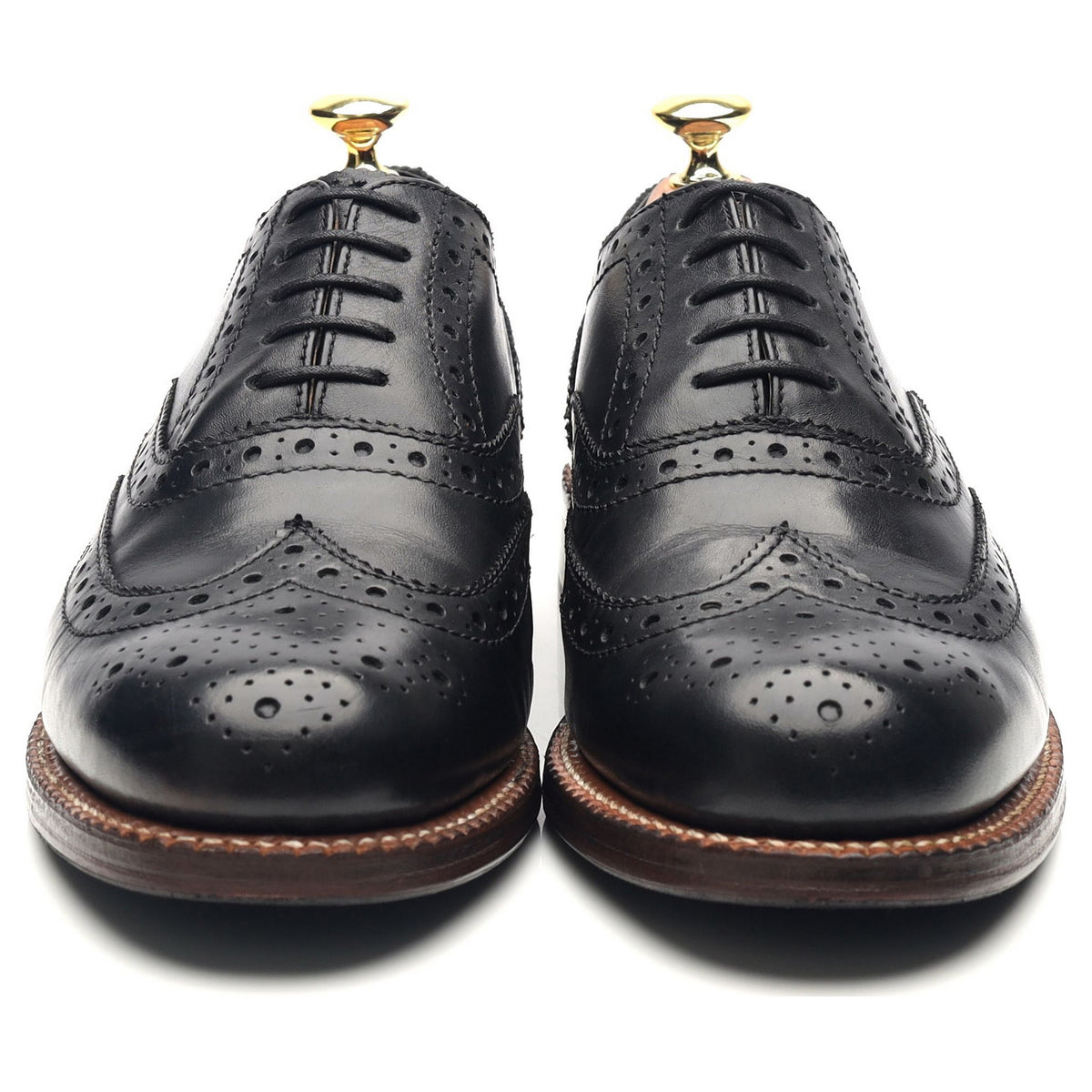 &#39;Stanley&#39; Black Leather Brogues UK 7 G