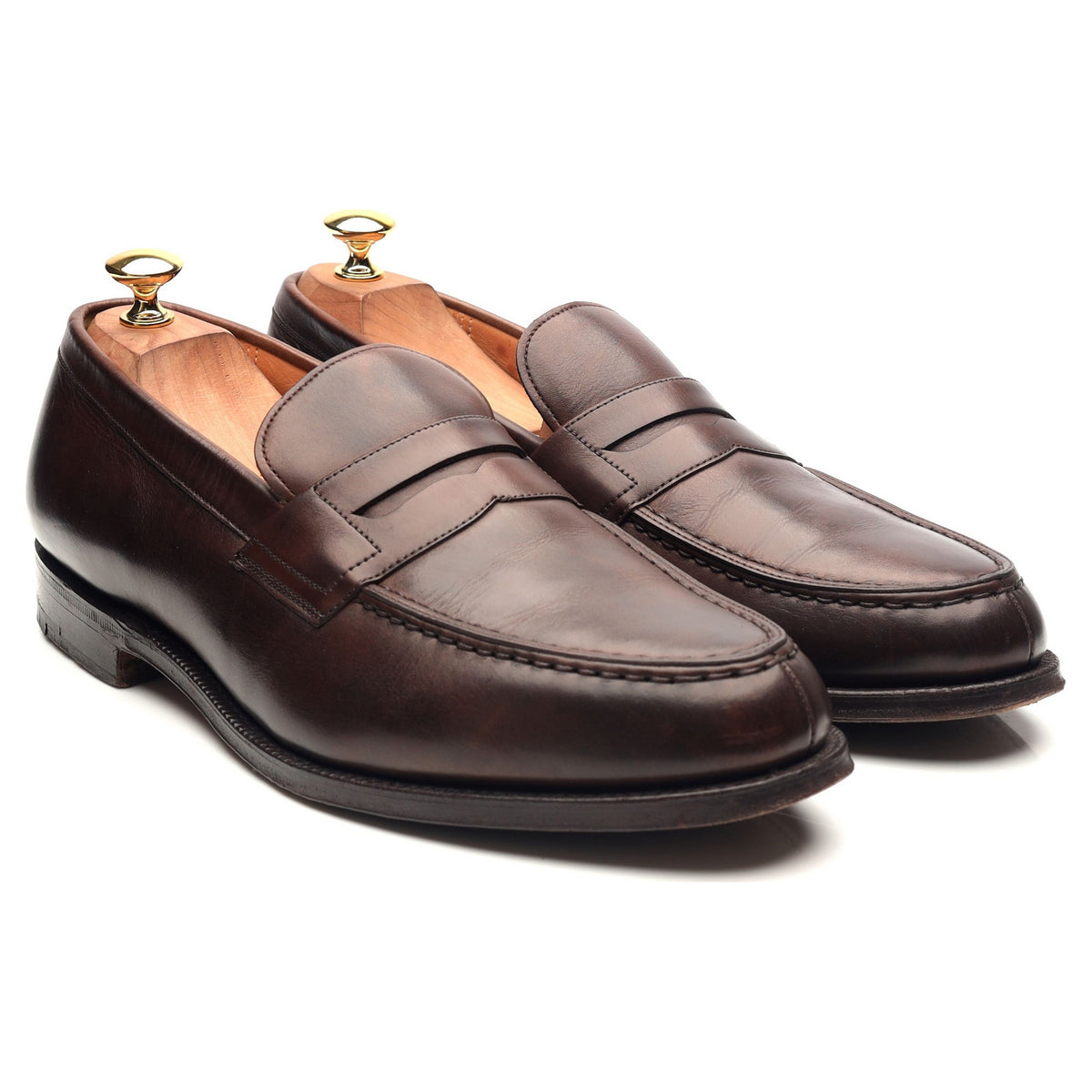 &#39;Darwin&#39; Dark Brown Leather Loafers UK 10 F