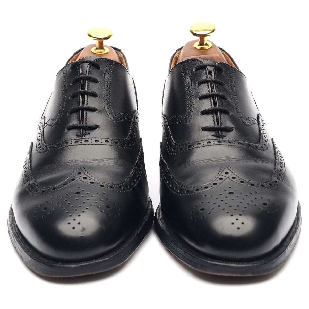 Peal &amp; Co Black Leather Brogues UK 6.5 G US 7.5 E