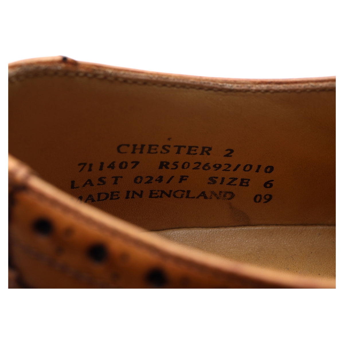 1880 &#39;Chester 2&#39; Tan Brown Leather Derby Brogues UK 6 F