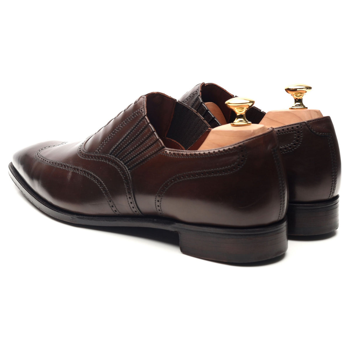 &#39;Winston&#39; Dark Brown Leather Lazyman Oxford Loafers UK 10 E