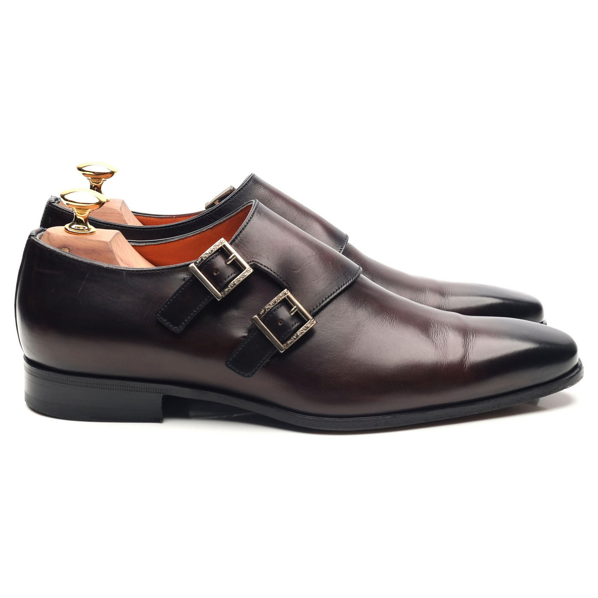 Brown Leather Double Monk Strap UK 6 F