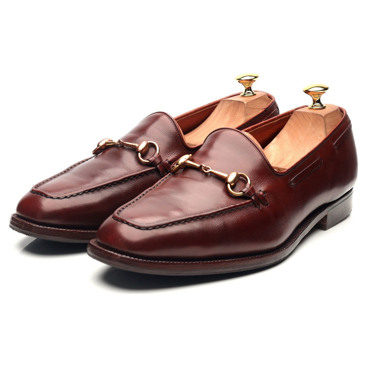 &#39;Hardy&#39; Burgundy Leather Horsebit Loafers UK 10 F