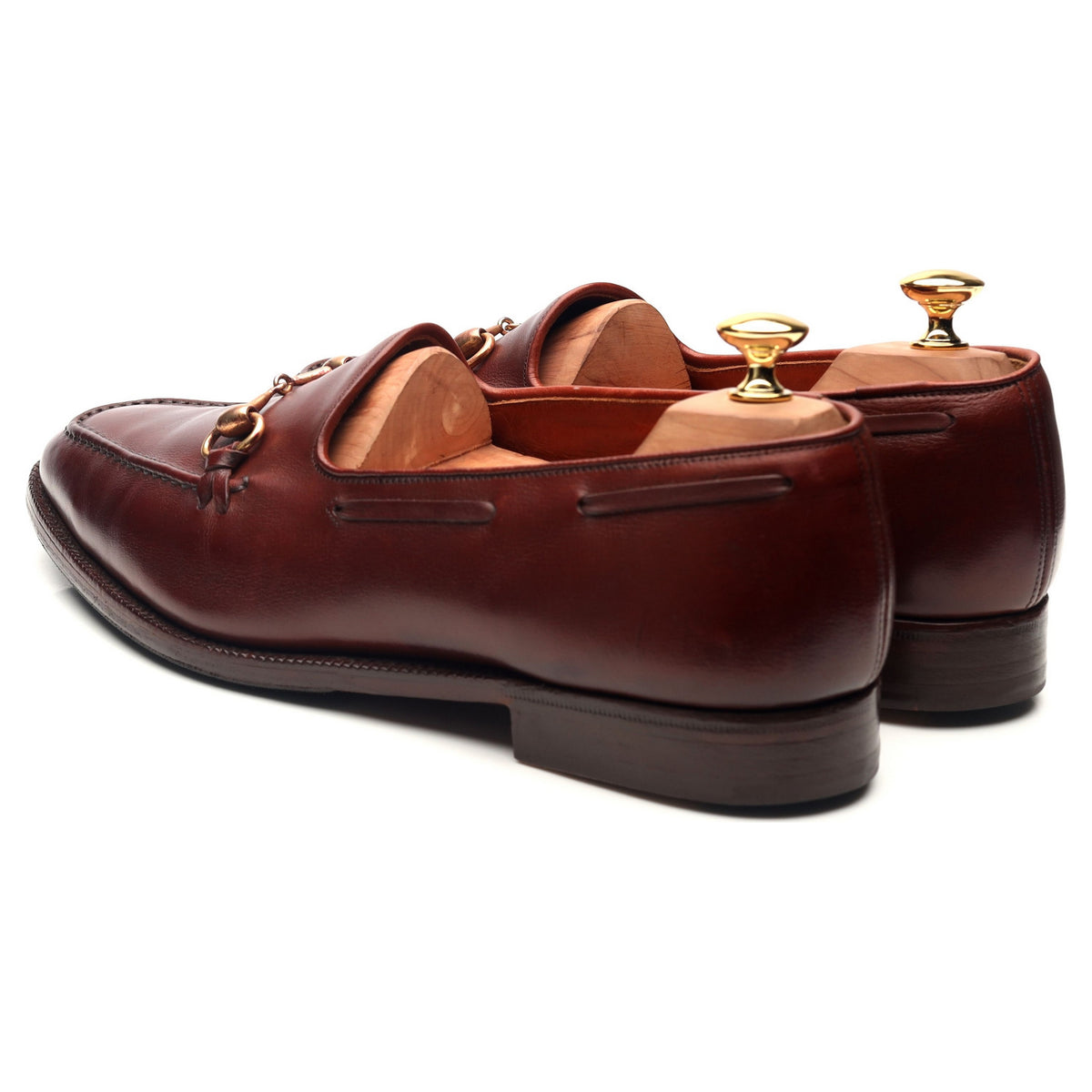 &#39;Hardy&#39; Burgundy Leather Horsebit Loafers UK 10 F