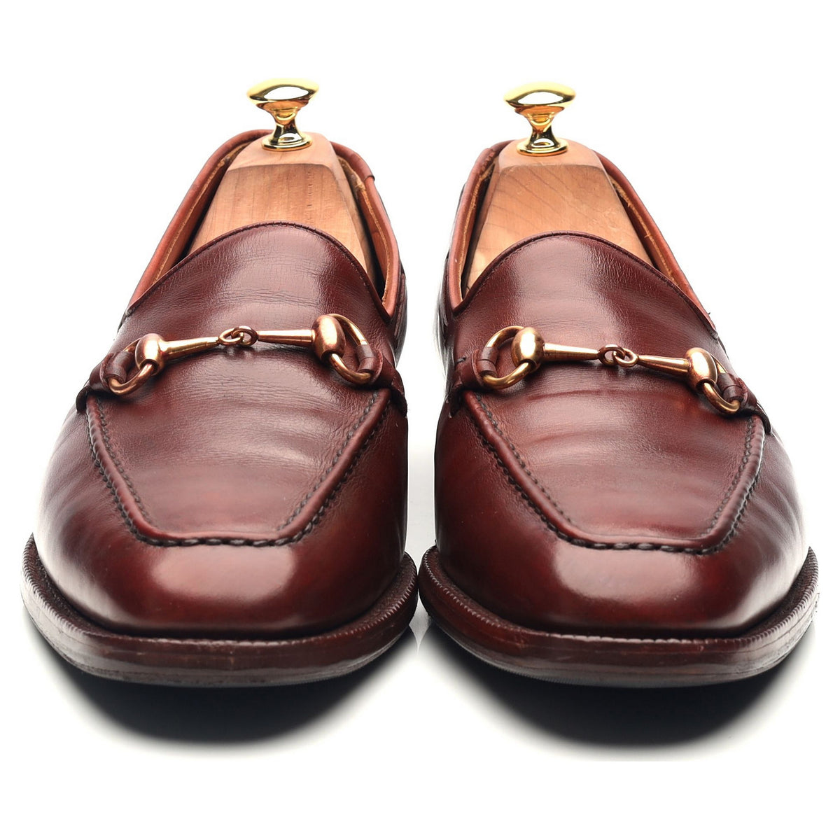 &#39;Hardy&#39; Burgundy Leather Horsebit Loafers UK 10 F