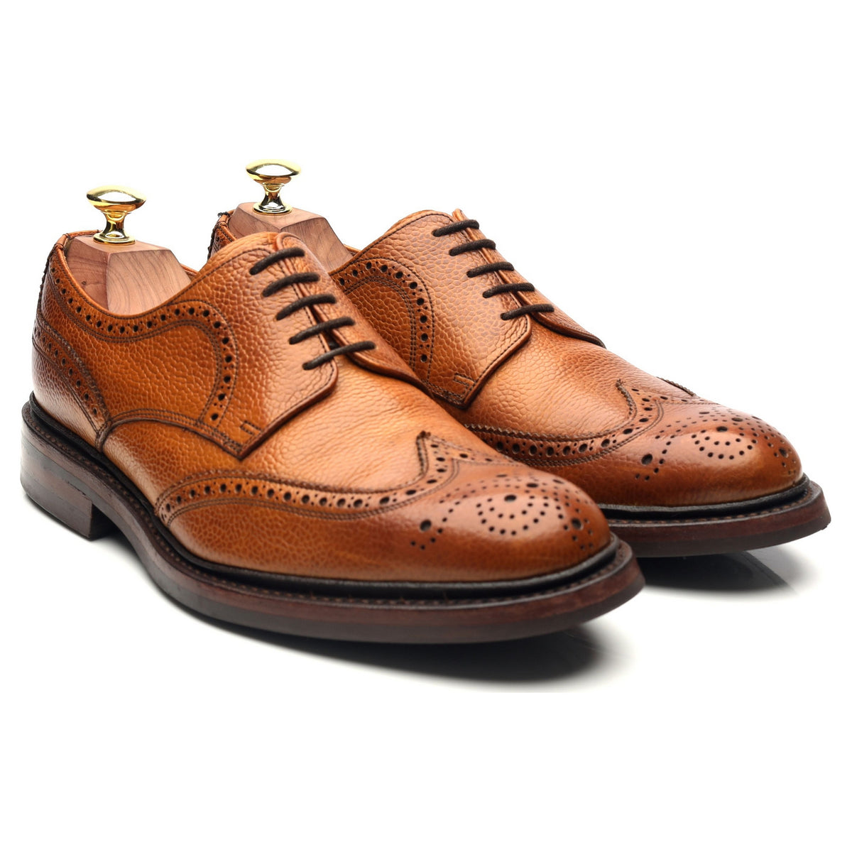 &#39;Kelmarsh&#39; Tan Brown Leather Derby Brogues UK 7 G