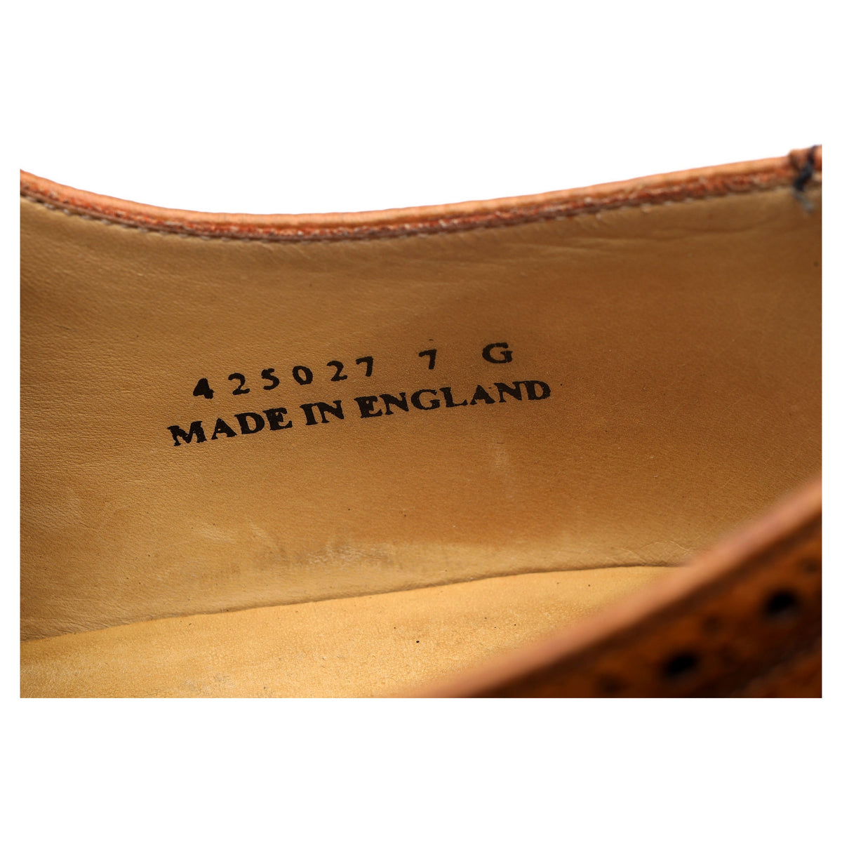 &#39;Kelmarsh&#39; Tan Brown Leather Derby Brogues UK 7 G
