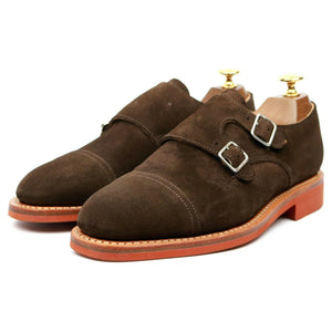 Sanders 'Dylan' Brown Suede Double Monk Strap UK 6 F - Abbot's