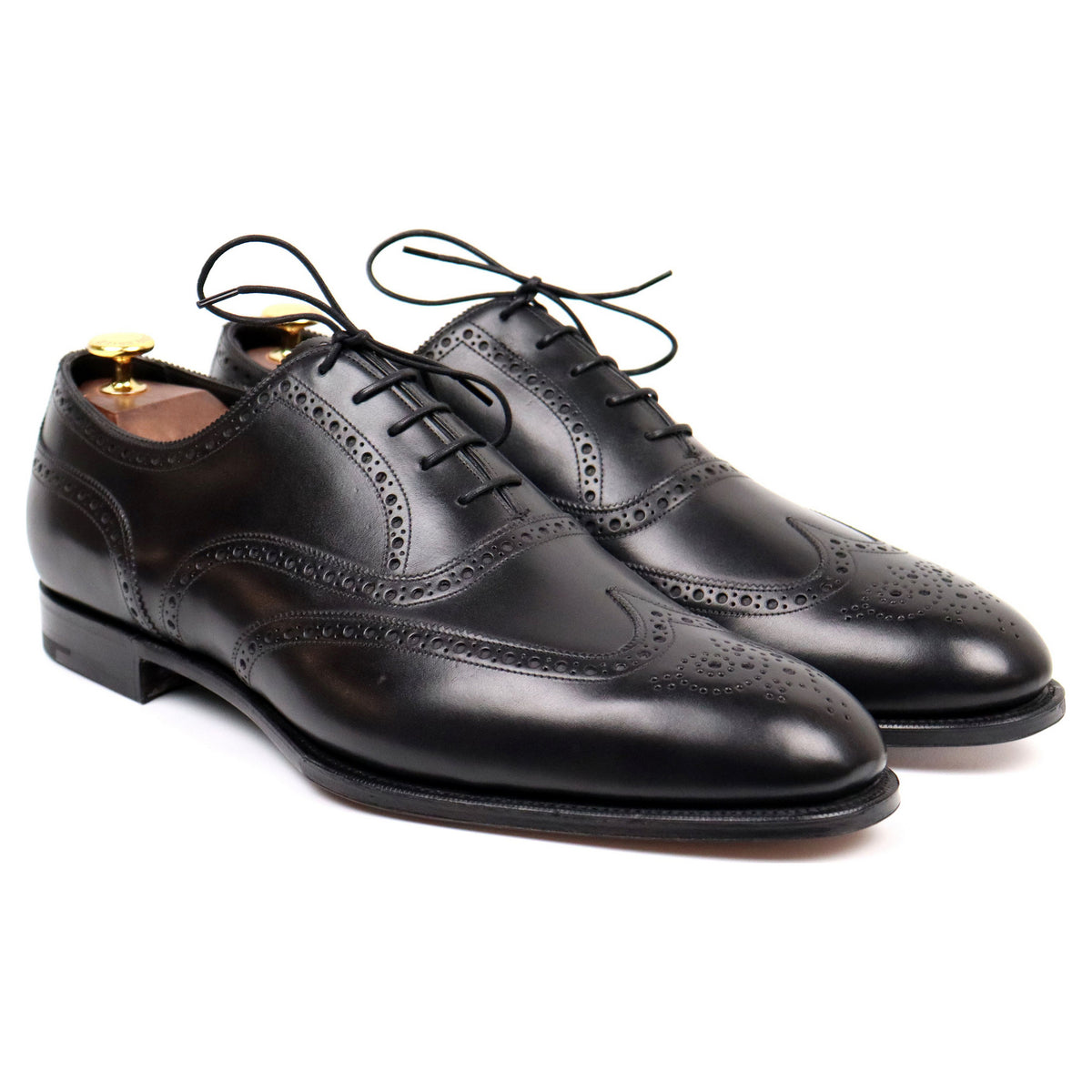 Malvern' Black Leather Brogues UK 12.5 E - Abbot's Shoes