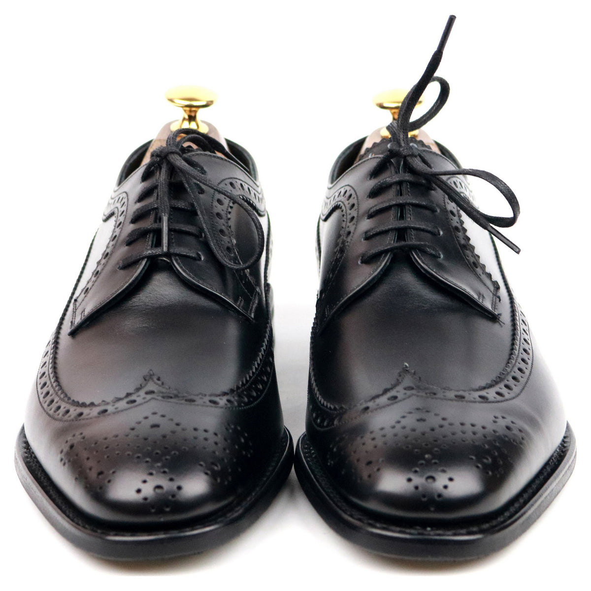 &#39;Portmore&#39; Black Leather Derby Brogues UK 6 G