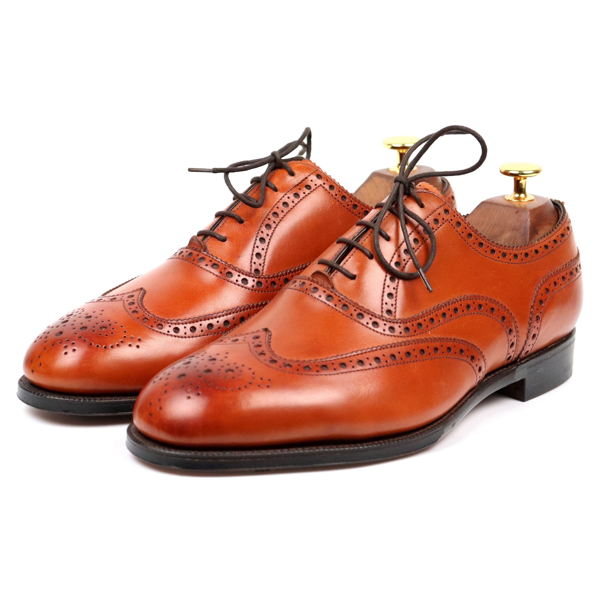 Malvern' Tan Brown Leather Brogues UK 6.5 F - Abbot's Shoes