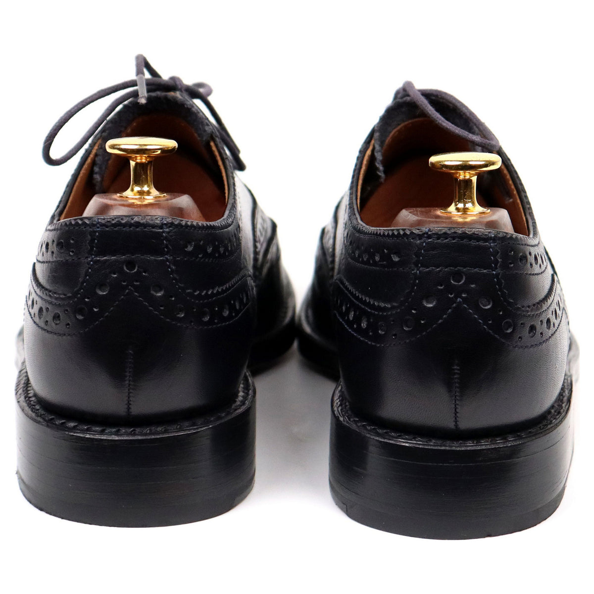 &#39;Stanley&#39; Navy Blue Leather Brogues UK 6.5 G