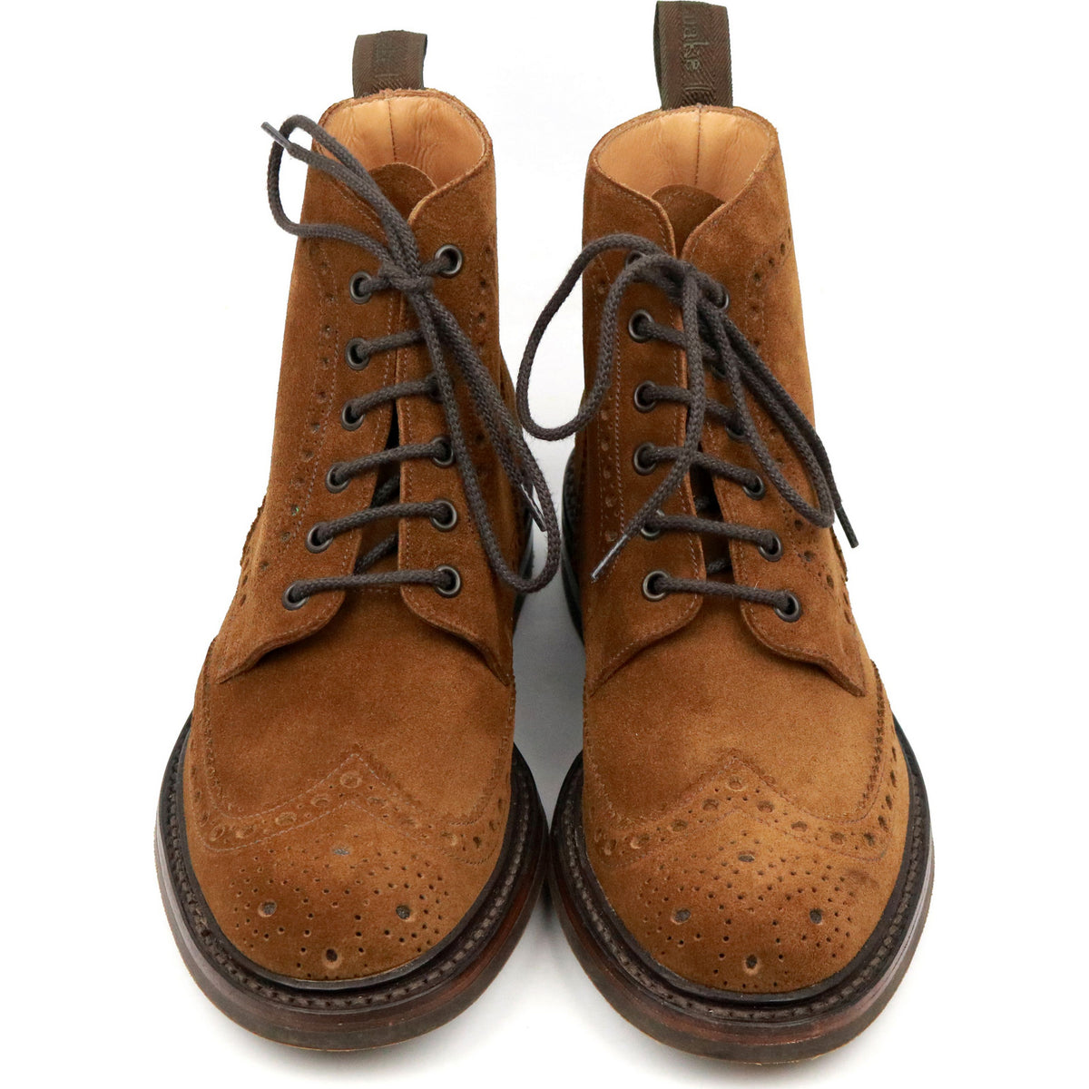 1880 &#39;Bedale&#39; Tan Brown Suede Brogue Boots UK 6 G