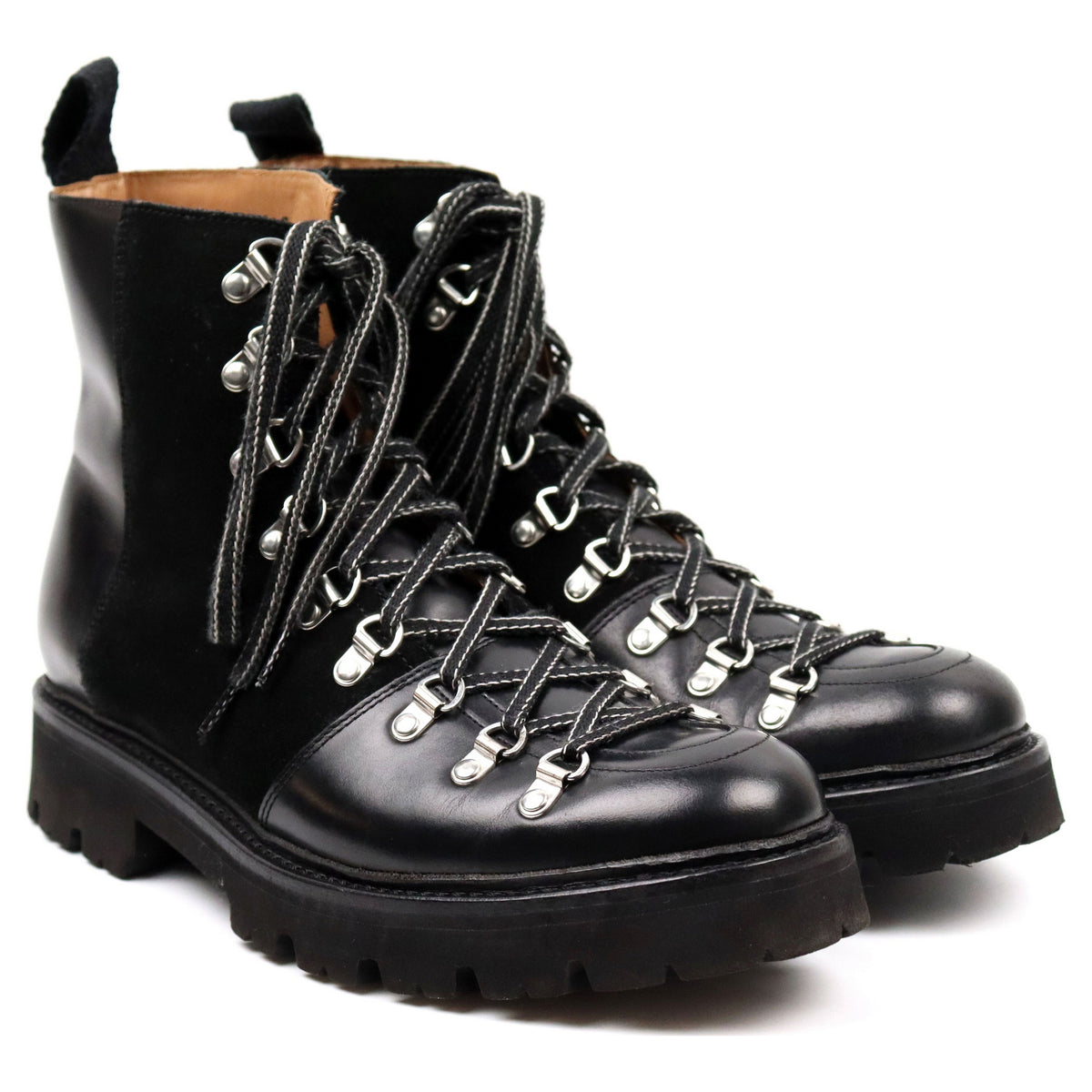 Women&#39;s &#39;Nanette&#39; Black Leather Hiker Boots UK 7