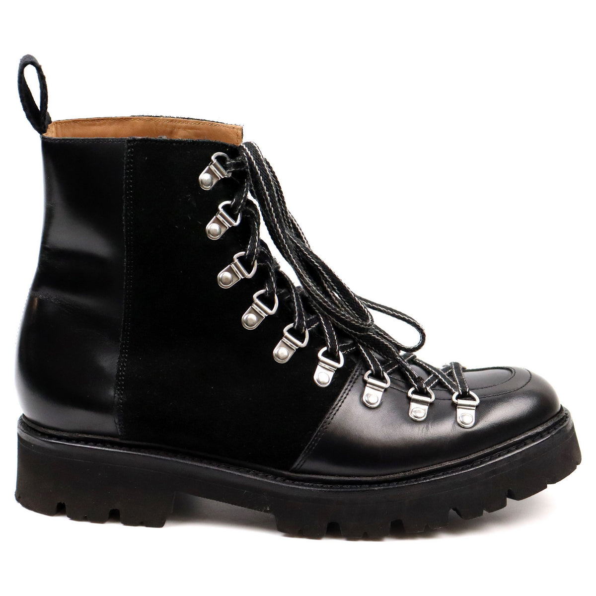 Women&#39;s &#39;Nanette&#39; Black Leather Hiker Boots UK 7