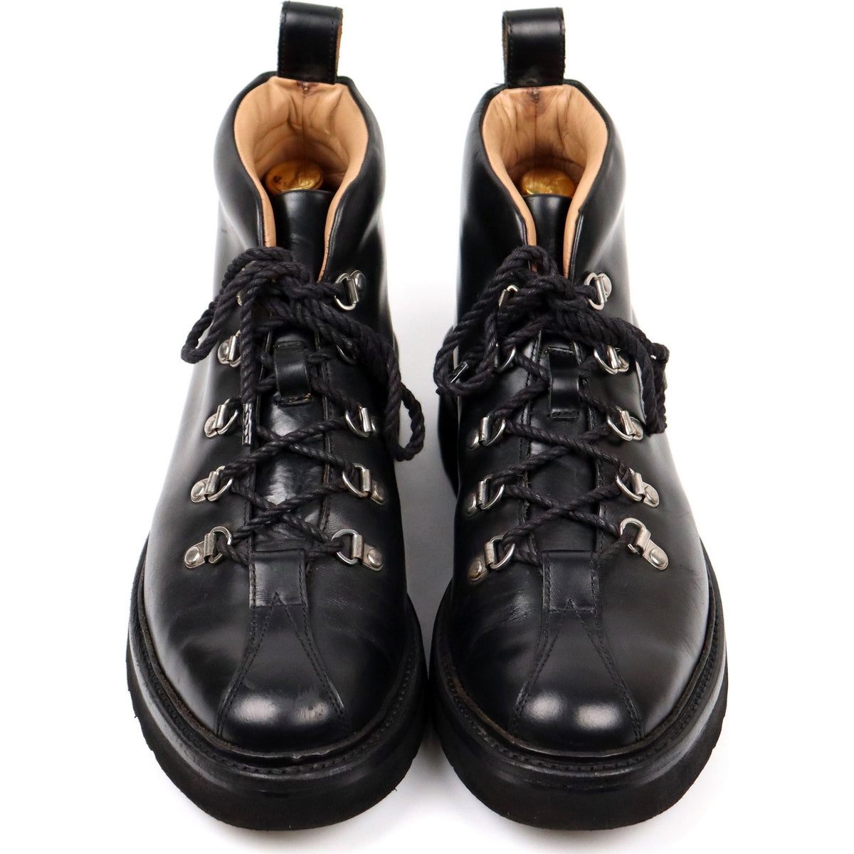 Women&#39;s &#39;Bridget&#39; Black Leather Hiker Boots UK 8