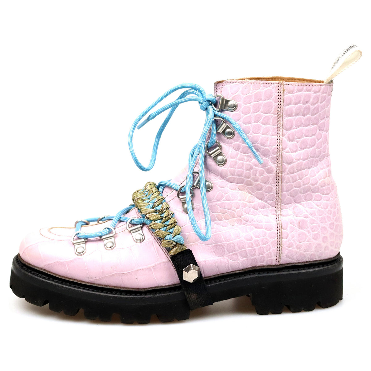 Women&#39;s House Of Holland &#39;Nanette&#39; Pink Leather Hiker Boots UK 6.5