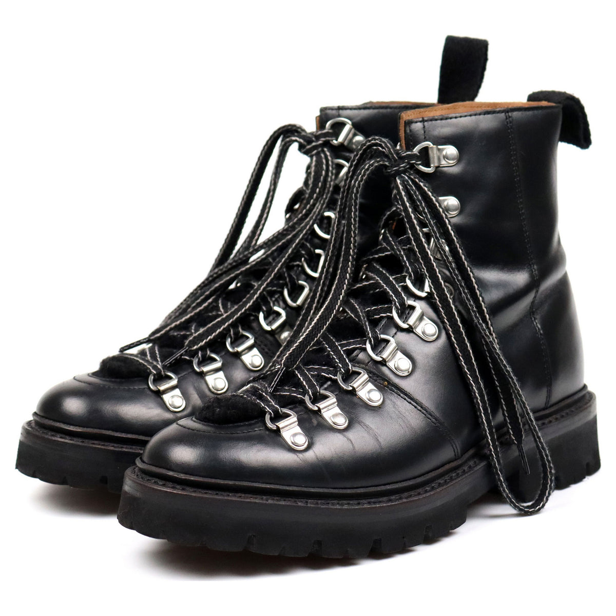 Women&#39;s &#39;Nanette&#39; Black Leather Hiker Boots UK 3.5