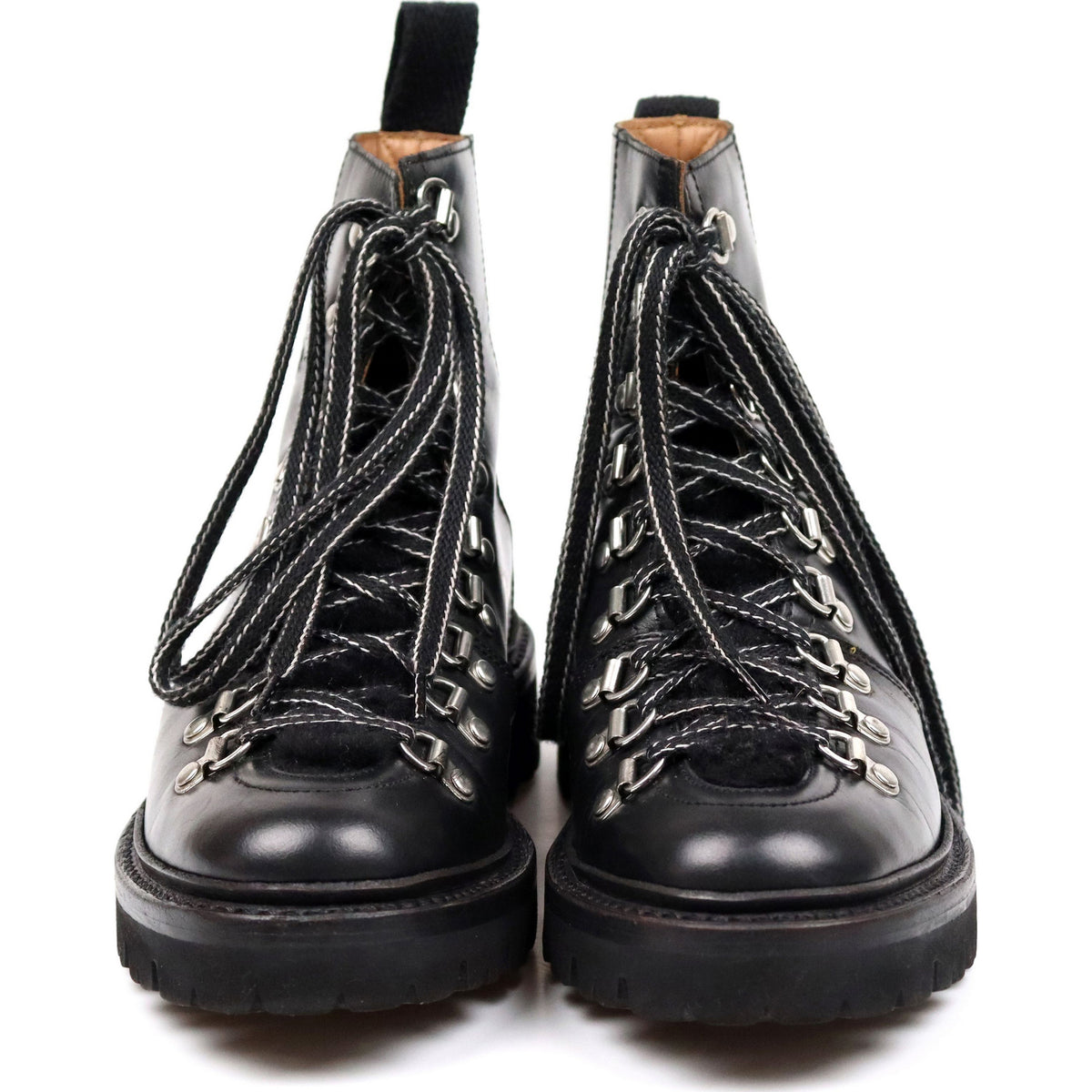 Women&#39;s &#39;Nanette&#39; Black Leather Hiker Boots UK 3.5