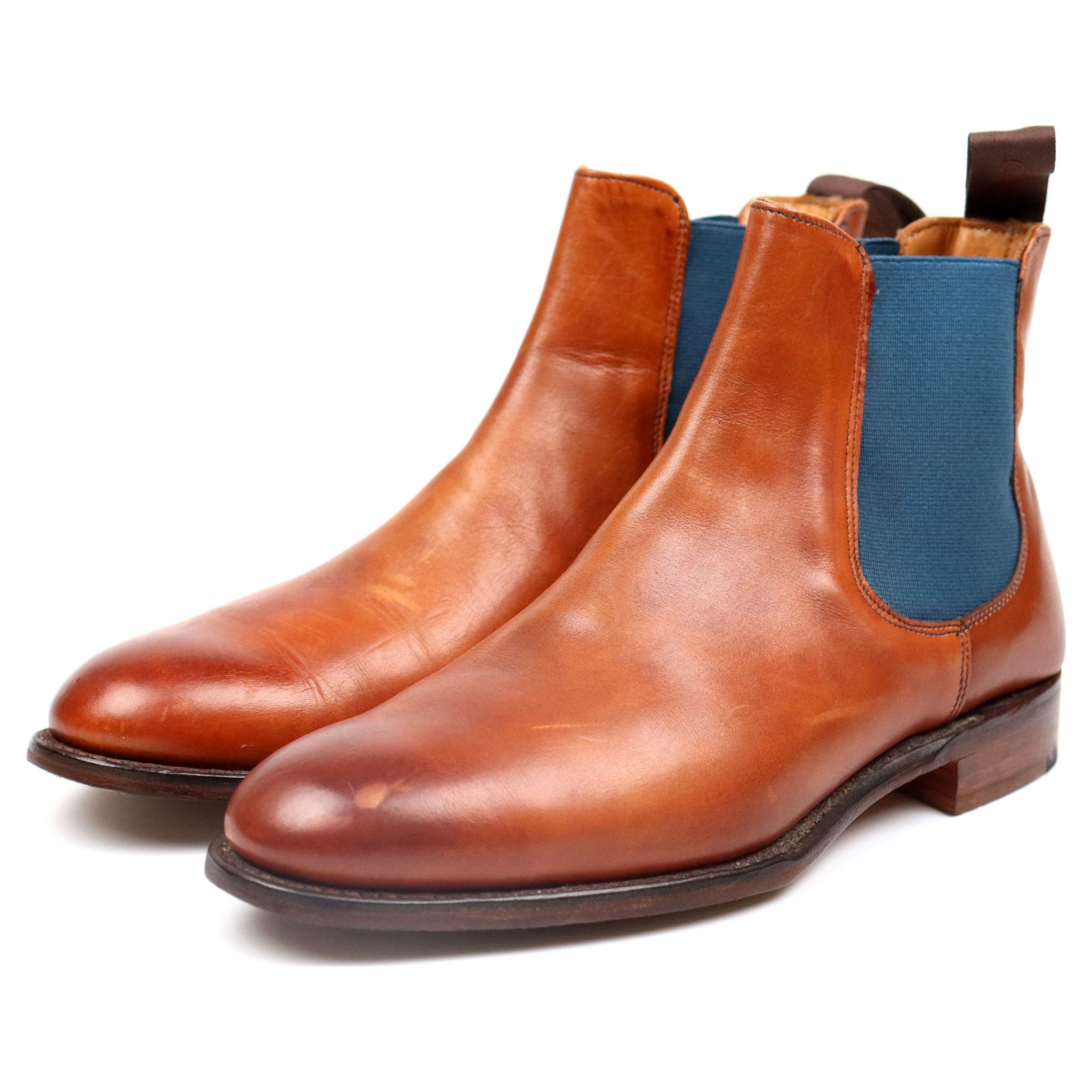 Mens brown leather chelsea clearance boots