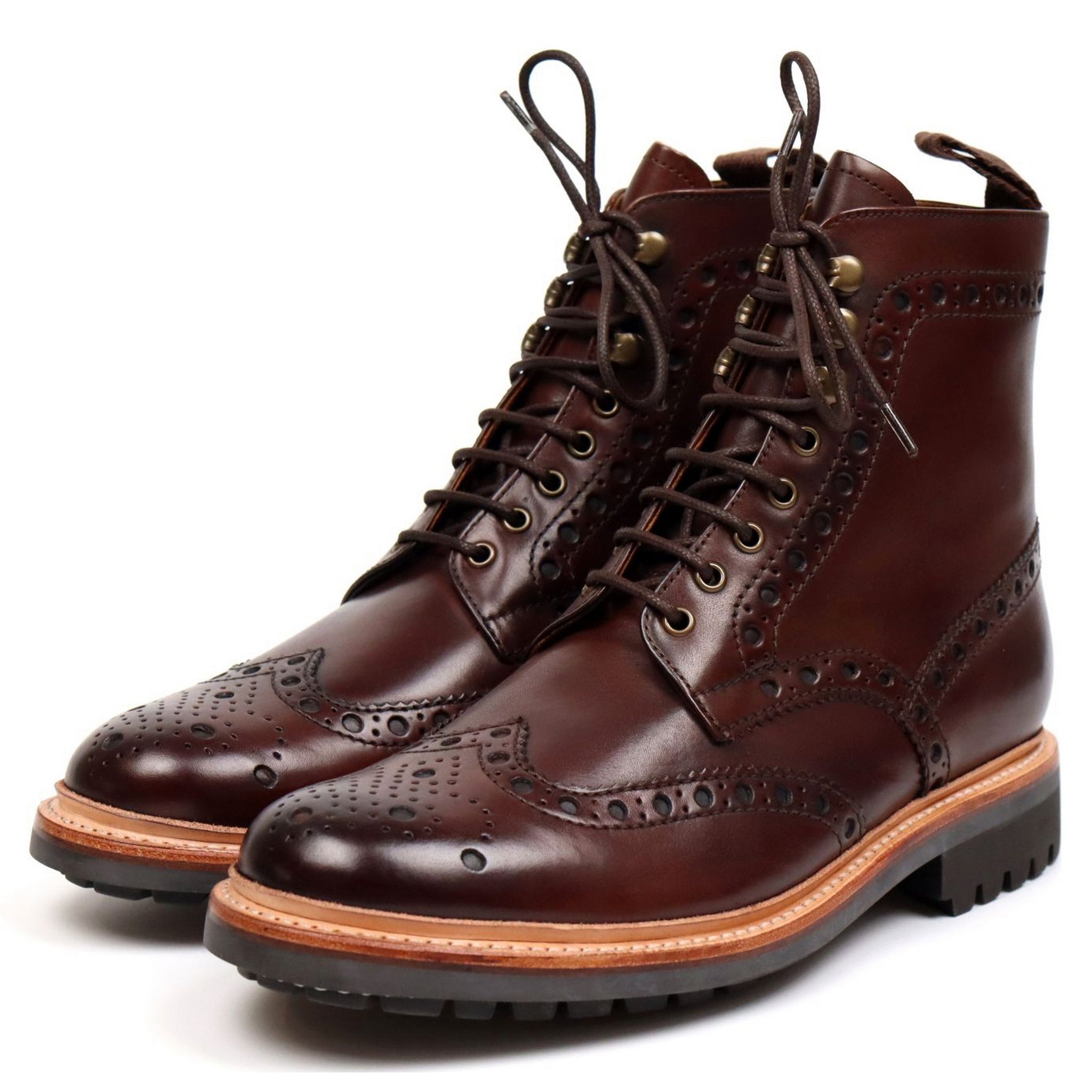 Dark brown 2024 brogue boots