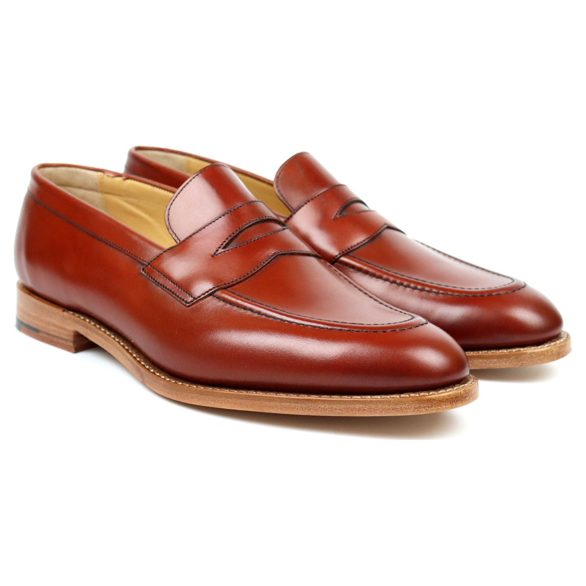&#39;Harvard&#39; Tan Brown Leather Loafers UK 6.5 / UK 7